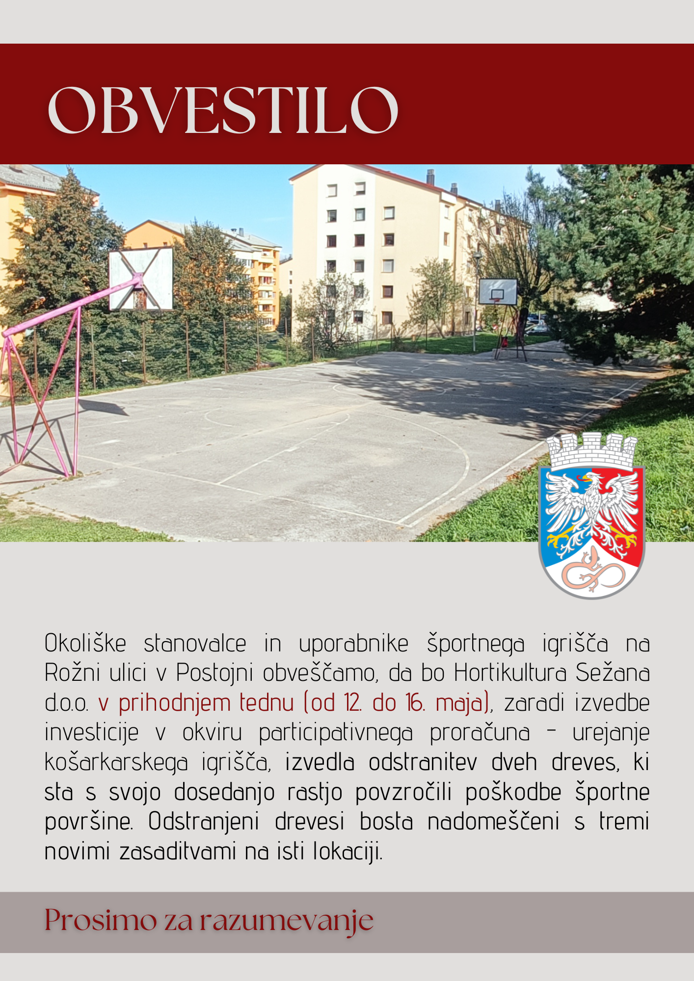 Obvestilo _ Rožna ulica